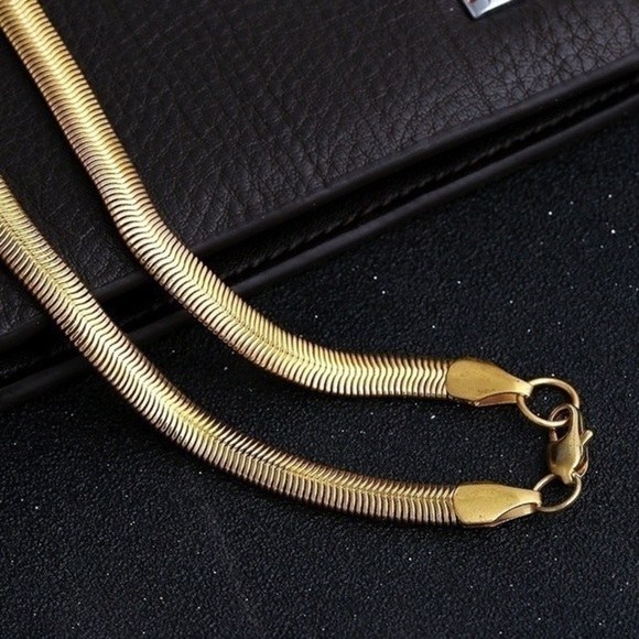 nwt Men’s 18K Gold Plated Snake Chain Necklace 28” - Picture 7 of 14